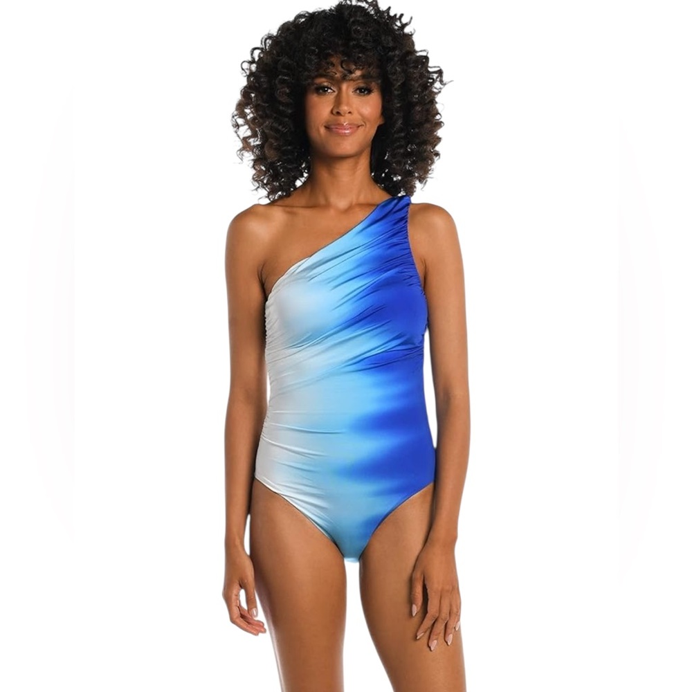 La Blanca Blue One-Shoulder One Piece Swimsuit